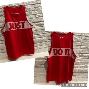 Nike Red Sleeveless Top with Slogan